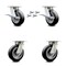 Service Caster 6 Inch Kingpinless Rubber on Aluminum Wheel Caster Swivel Locks 2 Brakes, 4PK SCC-KP30S620-RAR-SLB-BSL-2-BSL-2 - alternate 1